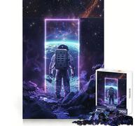 Purple Neon Space Portal Jigsaw Puzzles 1000 Piece for Teenagers Cognitive Toy Calm Pastime Premium Edge Santa Wish List (38x26cm)