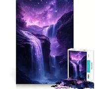 Purple Night Fantasy Waterfall Jigsaw 1000 Pieces for Adults Cognitive Toy Bonding Time Pattern Assembly Santa Wish Item (50x75cm)