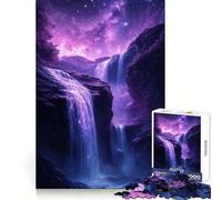 Purple Night Fantasy Waterfall Jigsaw Puzzle for Teenagers 1000 Pieces Memory Boost Indoor Play Image Assembly (38x26cm)
