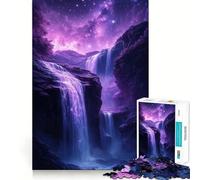 Purple Night Fantasy Waterfall Jigsaw Puzzle for Teenagers 1000 Pieces Memory Boost Indoor Play Image Assembly (38x26cm)