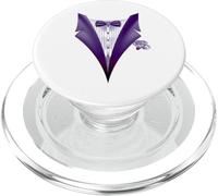 Purple Novelty Tuxedo Tux Design PopSockets PopGrip for MagSafe