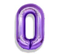 Purple Number 0 Balloons, 40 Inch Foil Large Balloons, Helium Self Inflating Number Balloon for Girls Women 10th 20th Birthday Party Bridal Shower Anniversary Ceremony Party Decoration Supplies