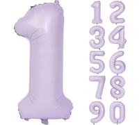 Purple Number 1 Balloons 1st Birthday Balloon Light Purple 40 Inch Matte Number Balloon Giant Helium Foil Balloons Birthday Wedding Party digital Decorations (Digital 1)