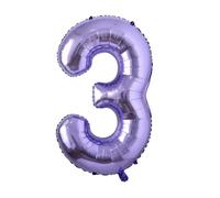 Purple Number 3 - Large Helium Foil Balloon - Birthday Party Wedding Anniversary Decoration - 101cm