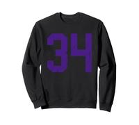 Purple Number 34 Jersey Player Uniform #34 Grunge Sweatshirt