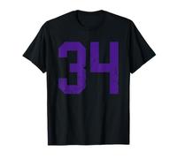 Purple Number 34 Jersey Player Uniform #34 Grunge T-Shirt