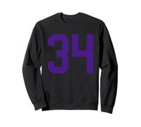Purple Number 34 Jersey Player Uniform #34 Sweatshirt