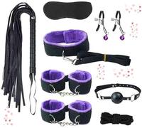 Purple Nylon 8-Piece Set, Multiple Combinations to Choose from, Soft and Novel, Surprise Gift for Couples On Holidays，Endurance Training Accessory