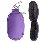 Purple Nylon Essential Oil Carrying Case Holds 10 Bottles 1ml/2ml/3ml Portable Hard Shell Essential Oils Travel Bag Holder Storage Organizer for Roller Bottles