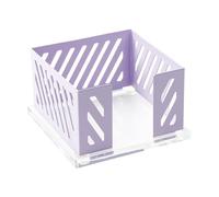 Purple Office Memo Holders 4x4 Inch Clear Acrylic Base Metal Mesh Sticky Notes Cube Dispenser Post Note Holder for Home School Desk Organizers Accessories Supplies (Purple)