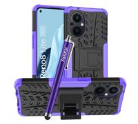 (Purple) Oppo Reno 8 Lite 5G, Dual Layer Shockproof Cover