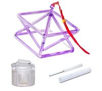 Purple Optically Chakra Quartz Crystal Singing Merkaba, Crystal Singing Bowl with Two Type Strikers & Red Rope, Healing Musical Instrument for Yoga Meditation Sound Healing(With case,5inch)