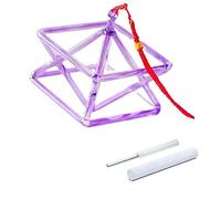 Purple Optically Chakra Quartz Crystal Singing Merkaba for Yoga, Crystal Singing Bowl with Two Type Strikers & Red Rope (Color : Without case, Size : 8inch)