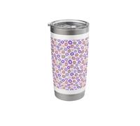 Purple & Orange Small Flower Aesthetic Daisy Pattern Stainless Steel Insulated Tumbler