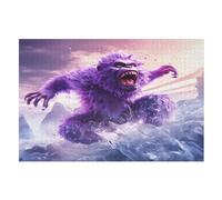 Purple Orangutan Puzzles 1000 Pieces Wooden Jigsaw Puzzle for Adults Brain Exercise Challenge Game Gift for Kids Children Jigsaws （75×50cm）
