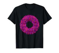 Purple Orchid Flower Wreath Spring Decor T-Shirt
