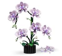 Purple Orchid Flowers Building Blocks Set, Artificial Flower Botanicals Kit for Adults, Compatible with Lego, Home Decor Gift for Mother's Day, Valentine's Day, Birthday (619 PCS)
