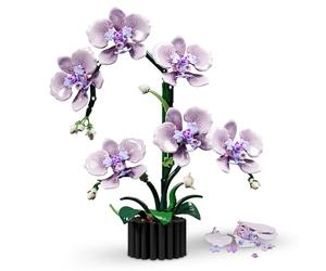 Purple Orchid Flowers Building Blocks Set, Artificial Flower Botanicals Kit for Adults, Compatible with Lego, Home Decor Gift for Mother's Day, Valentine's Day, Birthday (619 PCS)