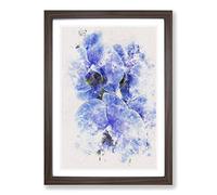 Purple Orchid Flowers Watercolour Framed Print | A2 Walnut Framed Wall Art | Ready to Hang | Modern Floral Picture | Living Room Bedroom Lounge Office