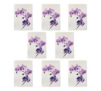 Purple Orchid Greeting Cards Pack of 8 Abstract Floral Watercolour Art Note Cards Any Occasion Blank Inside A6 10x15cm