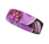 Purple Orchid Headband for Women Men Non Slip Head Band Elastic Sport Head Bands for Running Hiking for Athletic Yoga Running Gym