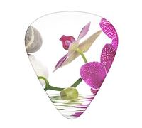 Purple Orchid Printed Guitar Picks,12 Pack Personalized Guitar Picks For Bass Acoustic Guitar Electric Guitar Includes 0.46mm/0.71mm/ 0.96mm