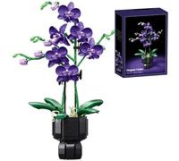 Purple Orchids Flowers Bouquet Botanical Collection Building Blocks Toy, 666 Pieces Flower Building Set, Artificial Flowers for Office Home Decor, Gift for Her Women Adults