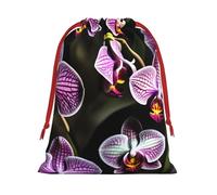 Purple Orchids Print Print Practical Drawstring Gift Pouches Comfort Holiday Parties Events Multipurpose Use