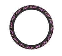 Purple Orchids Print Print Steering Wheel Cover Ergonomic Fits Cars Trucks Accessories Protection Everyday Use
