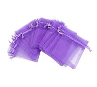 Purple Organza Drawstring Pouches 100pcs 7x9cm for Jewelry