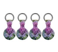 Purple Ornamental Cabbage Funny Protective Case Compatible with Airtag GPS Tag Tracker Cover for Pet Luggage Key