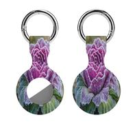 Purple Ornamental Cabbage Funny Protective Case Compatible with Airtag GPS Tag Tracker Cover for Pet Luggage Key