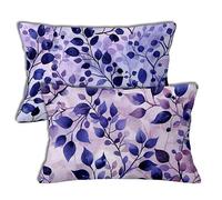 Purple Outdoor Cushions 40x60 cm Outdoor Waterproof Cushion Covers Blue Pattern Double Sided Printing Linen Pillowcases Set of 2 Sofa Throw Pillow Case for Garden Furniture Chair Decor Gifts h-1358