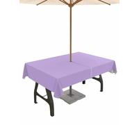Purple Outdoor Indoor Table Cloth Rectangle Table 60x84, Pure Purple Lavender Solid Color Simple Minimalism Art Washable Waterproof Tablecloth with Umbrella Hole Zipper for Parties Pool Patio Coffee