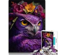 Purple Owl 1000 Piece Jigsaw Puzzles for Adults & Teens,Family Game Stress Reliever Difficult Challenge Artists Collection,Fine Art 38x26cm