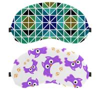 Purple Owl 2-Pack Eye Patch and Eye Masks Set, Light-Blocking, Soft, Breathable Sleep Mask Kit