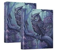 Purple Owl 3 Ring Binders 1.5 Inch Clear View Three Ring Binders Versatile Binder Fits 200 Sheets 2 Pack
