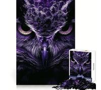 Purple Owl Close-Up Adults 1000 Piece Jigsaw Puzzle Brain Challenge Toy Stress Relief Clear Cut Wall Art Decor (50x75cm)