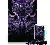 Purple Owl Close-Up Hard Jigsaw Puzzle for Adults 1000 Pieces Boost Memory Soothing Play Premium Cut Perfect Present (38x26cm)