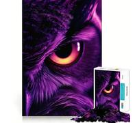 Purple Owl Eye Jigsaw Puzzles for Adults 1000 Pieces Brain Workout Toy Relaxing Fun Art Assembly (38x26cm)