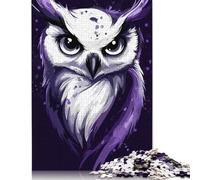 Purple Owl Illustrationre Wooden Jigsaw Puzzles for Adults 1000 Piece Toys Family Jigsaw Games Birthday Puzzle Educational Boys Girls 1000pcs (75x50cm)