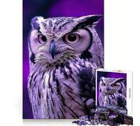 Purple Owl Portrait Jigsaw 1000 Pieces for Adults Cognitive Toy Bonding Time Pattern Assembly Santa Wish Item (38x52cm)
