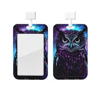Purple Owl Printed Card Badge Holder Id Badge Card Holder Badge Holders with Lanyards for Offices Staff Access Card Metro Card