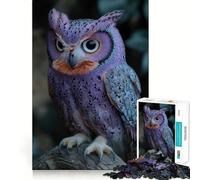 Purple Owl with Sharp Talons Jigsaw Puzzle 1000 Piece for Teenagers Mind Skill Toy Peaceful Fun Design Assembly Unique Gift (38x26cm)
