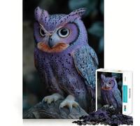 Purple Owl with Sharp Talons Jigsaw Puzzles for Adults1000 Pieces Mind Puzzle Cozy Relax Image Assembly (50x75cm)