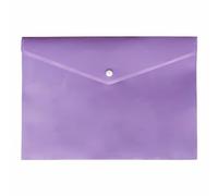 Purple, Pack of 10 - A4 Pastel Document Stud Wallets Waterproof Foolscap Document File Folders Snap Button Closure Popper Wallets Envelope Lightweight Carry Folders for Home School Office Supplies