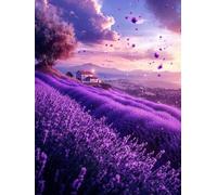 Purple Paint by Numbers for Adults Beginner with Frame, Lavender Painting by Numbers for Children, DIY Acrylic Oil Painting Number Kits Art Crafts, Hobbies for Adults Room Wall Decor 50x70 cm Q-1856
