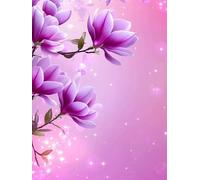 Purple Paint by Numbers for Adults Beginner with Frame, Magnolia Painting by Numbers for Children, DIY Acrylic Oil Painting Number Kits Art Crafts, Hobbies for Adults Room Wall Decor 70x100 cm Q-1819