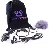 Purple Panda Lavalier Microphone Kit - Clip-On Lapel Mic for Motovlog, Creators & Vlogging - GoPro, DJI & Insta360 Action Cameras, iPhone, Android, iPad, DSLR, Zoom/Tascam, PS5 - Omnidirectional