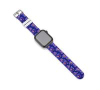 Purple Pansies Flowers Soft Silicone Watch Bands Replacement IWatch Straps 38mm 40mm 42mm 44mm